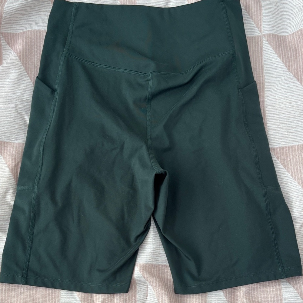 girlfriend collective Forest Green High-Rise Bike Shorts - Picture 3 of 3